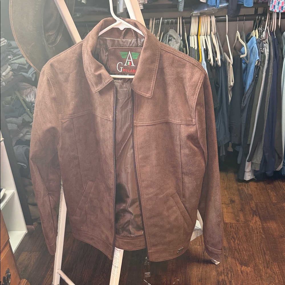 New Milano Men's Brown Suede Jacket